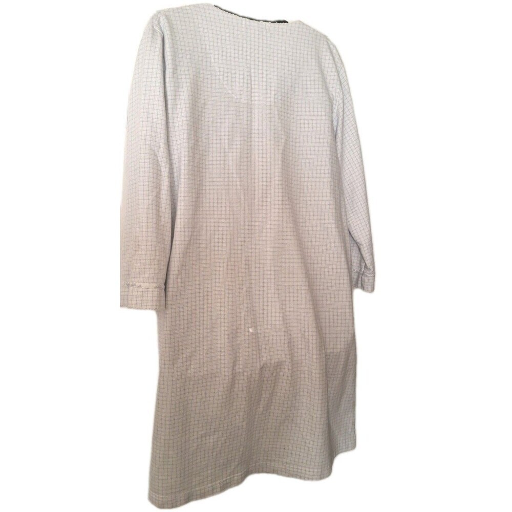 Miss Elaine Full Zip Robe Nightgown Size Small Blue Plaid Pockets Embroidered - Picture 2 of 7